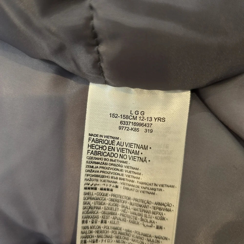 Converse Kids Bomber Jacket Coat Gray Logo and Lining Size Large 12-13 Yr